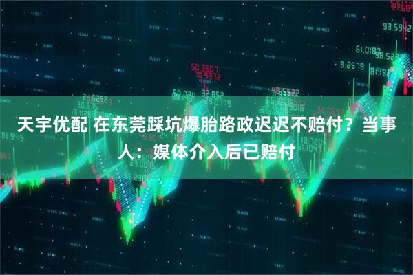 天宇优配 在东莞踩坑爆胎路政迟迟不赔付？当事人：媒体介入后已赔付
