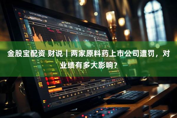 金股宝配资 财说｜两家原料药上市公司遭罚，对业绩有多大影响？